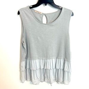 New Line Made in Italy Ruffle Hem Sleeveless Top - Size M